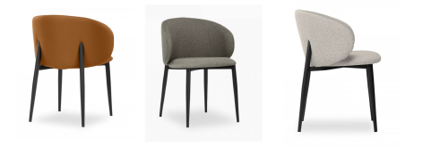 The Curved Design with Sloping Armrests